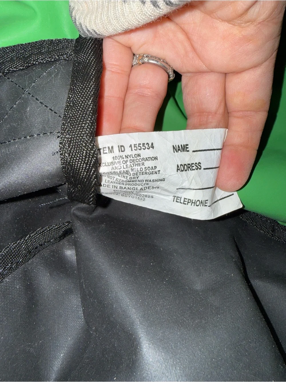 LL BEAN Adventure Duffle Bag Heavy Duty Green & Black Large Travel 15x29.5x13
